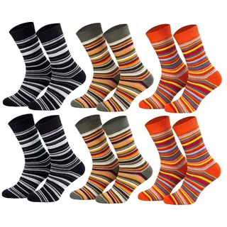 Tobeni 6 Paar Kinder Frottee-Socken Bunte Ringelsocken Warme Wintersocken | Jungen Mädchen | Dicke Thermosocken Baumwolle | Warme Kindersocken Ohne Naht | Frotteesocken Set - 35-38