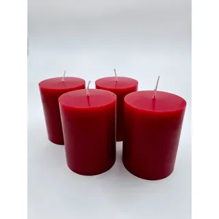 meytrade Adventskerze Kerzen 4er Set Farbe wählbar blau, rot, lavendel, türkis, rosa, sand (4 Stück), ca. 33 Std. Brenndauer rot