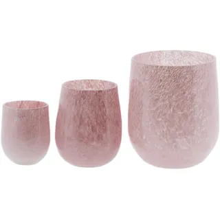 DutZ Barrel rosa | Windlicht, Vase Übertopf | mundgeblasenes Glas | versch. Grössen (H13 D 10 cm)