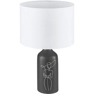 EGLO Tischleuchte VINOZA, Leuchtmittel wechselbar, ohne Leuchtmittel, Tischleuchte in schwarz aus Keramik - exkl. E27 - 40W schwarz