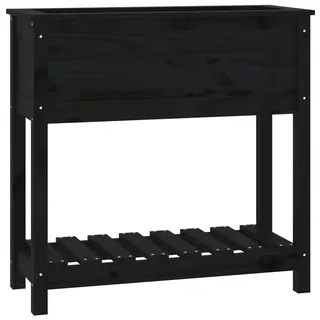 vidaXL Pflanzkübel mit Ablage 82,5 x 34 x 81 cm Schwarz