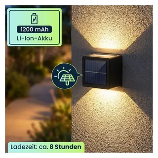 ideoon Set LED Solar Wandleuchte Kunststoff 9,0 cm 8er Set Warmweiss/Kaltweiss