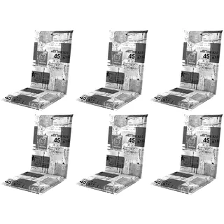 Gardissimo 6er Set Hochlehner 2115 Gartenstuhlauflagen, grau anthrazit