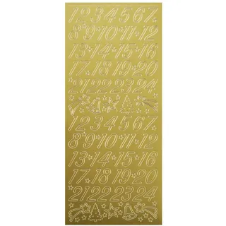 Sticker- Adventskalender-Zahlen -gold-