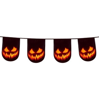 Boland Hängedekoration Halloween Wimpelkette 6 m, Auf den Kürbis gekommen: Deko für Halloweenpartys! schwarz