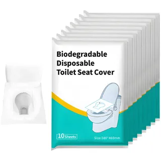 Tkohwdj 80Stück Toilettenauflage Einweg, Spülbare Toilette Auflage(46x38cm) | Einweg Toilettensitzbezüge Papier für Kinder und Erwachsene,WC Auflage für Unterwegs,WC Sitzauflage für Öffentliche Toiletten