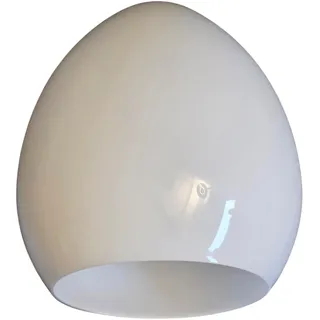 Lampenschirm E27 u.a. für Led Glas, Ersatzglas, Schirm, Ersatzschirm, Lampenglas für Pendellampe, Tischlampe, Fluter, Leuchte (1x Glocke weiß glanz)