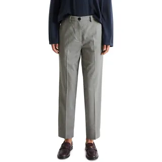 7/8-Hose MARC O'POLO "MALIN SLIM", Damen, Gr. 42, N-Gr, grau (medium grau), Flanell, Obermaterial: 49% Polyester, 48% Viskose, 3% Elasthan, unifarben, slim fit knöchelfrei, Hosen 7/8-Hose, mit Schlitz am Saum, Slim Fit