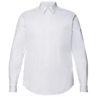Esprit Langarmhemd Gestreiftes Hemd aus Baumwoll-Popeline blau XL