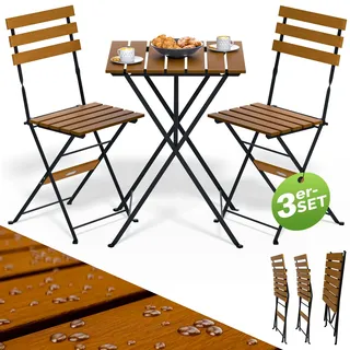 CASARIA® Gartenmöbel Balkonmöbel Set 3-tlg Klappbar FSC® Akazie Balkon Garten