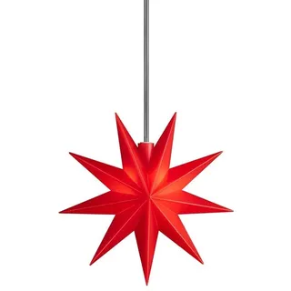 ZICOM LED Weihnachtsstern Fensterstern 9-Zacken wetterfest, rot Ø 11,5cm,Timer 6h, mit Batteriefach für 3xAA, 4,5V, Innen und Außen für Weihnachten, Hochzeiten, Party, Dekoration, Geschenkidee
