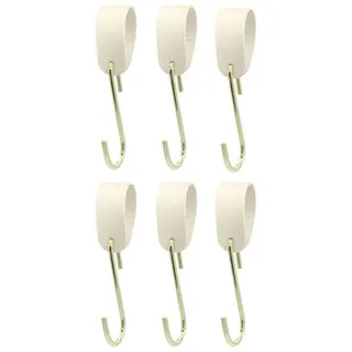 Natural Goods Berlin Garderobenhaken Schlaufe (6 St), Veganes PU Kunstleder Handtuch- Manetlhalter Kleideraufhänger S-Haken beige