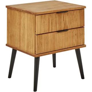Beliani Nachtschrank Timmins 40 x 48 x 56 cm Braun/Schwarz