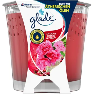 Glade (Brise) Duft-Kerze im Glas, Lucious Cherry & Peony, bis zu 30 Stunden Brenndauer, 1er Pack (1 x 129g)