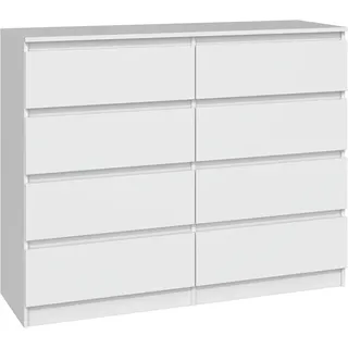 Cdf Kommode Malwa M8 120 Farbe: Weiß Schrank Für Dokumente, Kleinigkeiten Ideal Für Wohnzimmer, Schlafzimmer, Kinderzimmer, Jugendzimmer Und Büro 8 Geräumige Schubladen