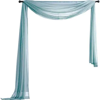 Gardinenbox Querbehang Freihanddeko 140 x 600 cm Hellblau 560