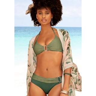 Triangel-Bikini JETTE Gr. 40, Cup A/B, grün (oliv) Damen Bikini-Sets Ocean Blue mit edlen Zierringen