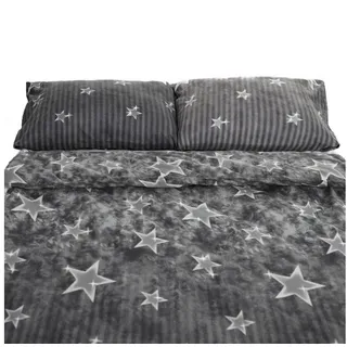 COFI 1453 Sternenmuster Grau 200 x 220 cm + 80 x 80 cm