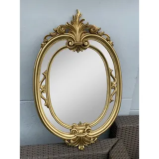 artissimo Wandspiegel Oval Gold Barock Badspiegel Antik Ovaler Spiegel 60X39 Mirror Shabby