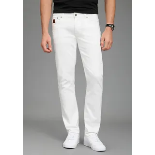 Straight-Jeans BRUNO BANANI "Hutch", Herren, Gr. 34, Länge 32, weiß, Denim/Jeans, Obermaterial: 98% Baumwolle, 2% Elasthan, unifarben, straight fit lang, Jeans Straight-Jeans, gerade geschnittenes Bein, niedrige Leibhöhe, reguläre Passform, Topseller