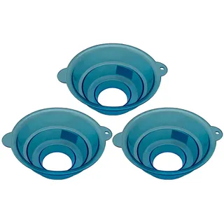 ILODA® 3x Marmeladentrichter blau Kunststoff Einfülltrichter Einmachtrichter Füllhilfe Trichter Spülmaschinengeeignet