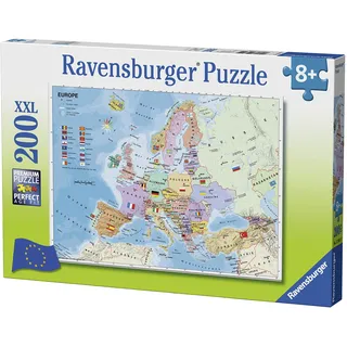 Ravensburger - Kinderpuzzle - Puzzle 200 S. XXL - Europakarte - Ab 8 Jahren - 12841