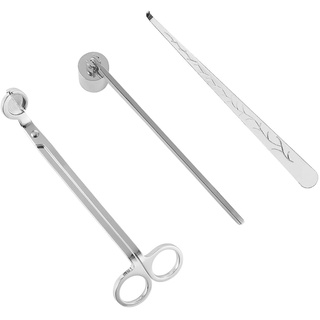 Kerzendochtschere Set, Edelstahl Kerzendochtschere, Docht-Dipper Kerzenlöscher Kerzen Werkzeug Zubehör, Kerzenzubehör 3 in 1