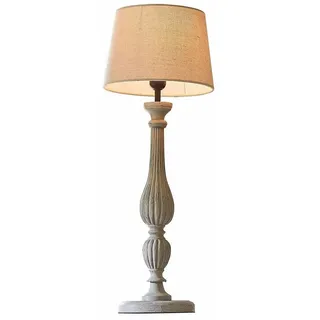 Mirabeau Tischleuchte Tischlampe Zepinal antikgrau/creme grau