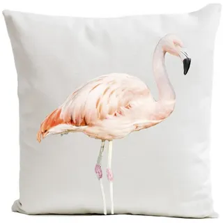 Artpilo Dekokissen Flamingo, Weiß, Mit Füllkissen, 40x40cm weiß