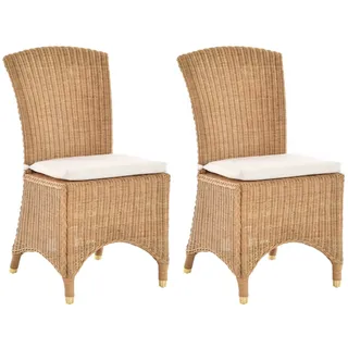 Set/2 Esszimmersessel Rattan Esszimmerstuhl Rattanstuhl Korbstuhl (Honig-Dunkel)