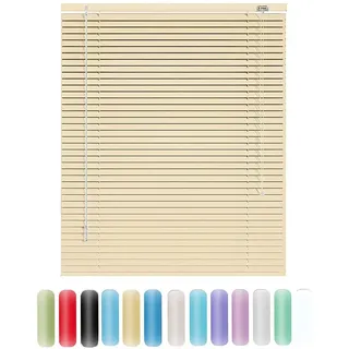 Jalousie Aluminium 25cm 45cm 50cm 70cm 90cm 100cm 120cm 160cm Breit, Alu-Jalousetten, Sichtschutz, Jalousette Horizontale tür Fenster Innen Außen Küche Haushalt(Light Yellow)
