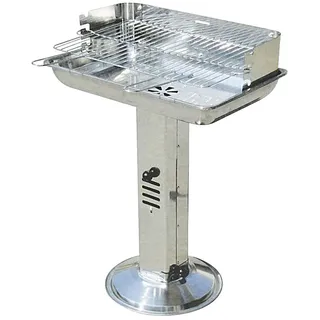 BURI Edelstahl Standsäulengrill Gartengrill Holzkohlegrill Standgrill Barbecue Grill