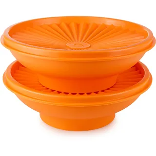 Tupperware Sonnenschüssel 2x 400 ml orange Salatschüssel Servierschüssel Schale Schälchen incl, Schmetterling