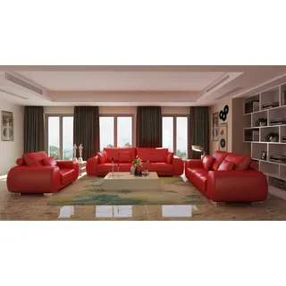 aea Couch Polyester 3-Sitzer Rot