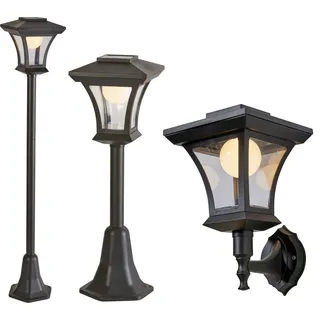 NORTHPOINT LED 3in1 Solar Gartenlaterne schwarz Dämmerungssensor 20lm IP44