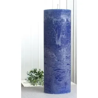 Rustik-Stumpenkerze, 30 x 10 cm Ø, blau