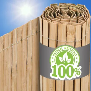 urfence Sichtschutzmatte 110 x 300 cm Braun Bambus