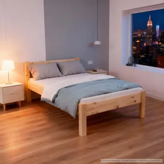 Pfostenbett aus Zirbenholz (Zirbe) "Zirben-Amelie" 180cm x 200cm - Naturbelassen