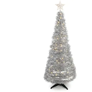 Spetebo Spiral Weihnachtsbaum Silber 150 cm