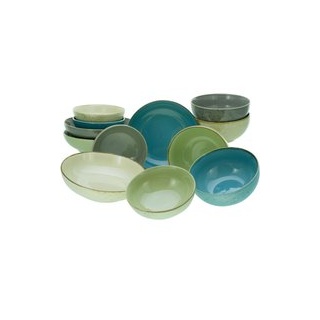 CreaTable Bowl-Set Nature Collection BUNT multicolor Steinzeug 12 tlg. - multicolor