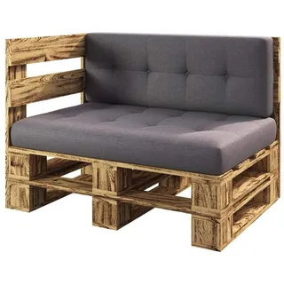 sunnypillow Palettenmöbel Gartenmöbel Set aus Holz, Eckbank 120x60, H: 30cm | Europaletten Möbel, Sofa für Balkon Terrasse Garten