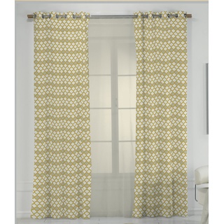RIOMA Saten Duschvorhang, Stoff, Gelb, 270 x 140 x 3 cm