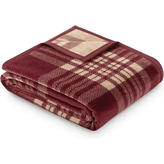 IBENA Jubiläumsdecke 200 Jahre 150 x 200 cm Beige/Rot
