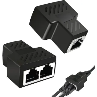 jaimela LAN Splitter Verteiler RJ45 1 auf 2 0,25 m