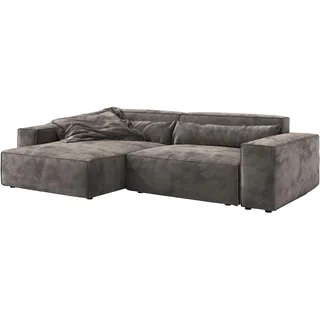 DELIFE Eckcouch Sirpio XL Mikrofaser Khakibraun 270x170 cm Recamiere variabel