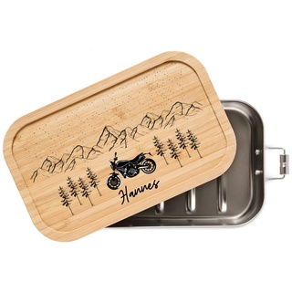 ABENTEUERNAH - Personalisierte Brotdose für Erwachsene - Individuelle und Robuste Edelstahl Brotdose mit Namen - Personalisierte Geschenke für Männer (Große Lunchbox 1100 ml)
