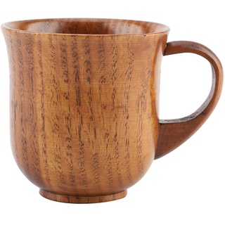 Holzbecher aus Holz mit Henkel zum Trinken von Tee, Kaffee, Wein, Bier, Heißgetränken, Saft, Milch (#2)