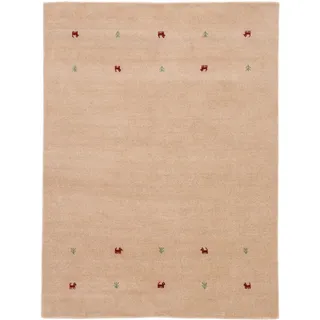 carpetfine Gabbeh Uni Wollteppich 300 x 400 cm Beige