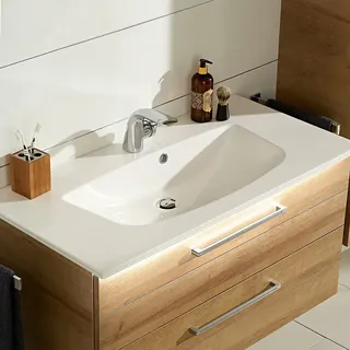 Pelipal Serie 6025 Mineralmarmor-Waschtisch 97 cm, Badkeramik, MMWT70-970-W, weiß