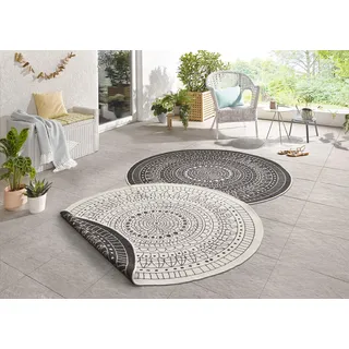 HANSE HOME Porto Wendeteppich Ø 200 cm Schwarz/Creme